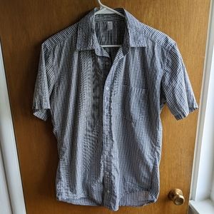 Men's American Apparel short sleeve black and white checkered shirt
